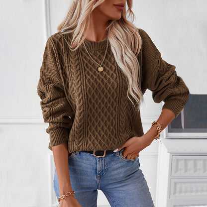 Twist Front Solid Knit Sweater