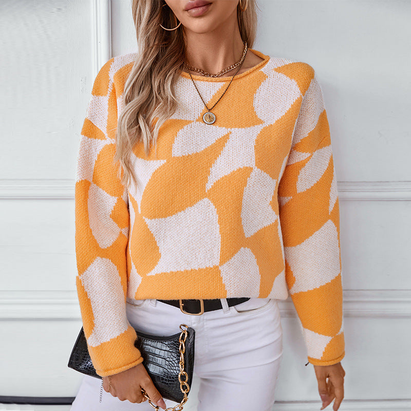 Colorblocking Rolled Sweater