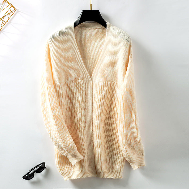 Loose Mid-Length Cardigan Jacket