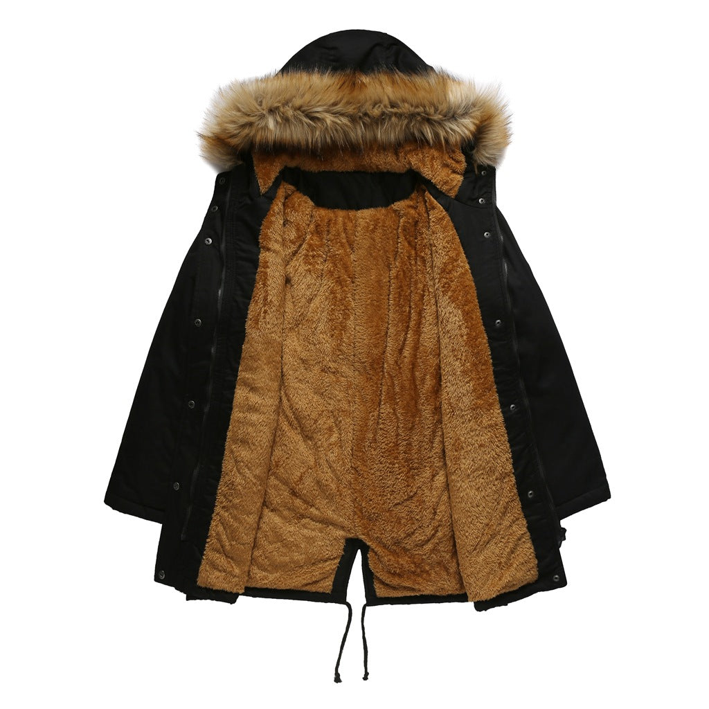 Padded Hooded Fur Collar Jacket