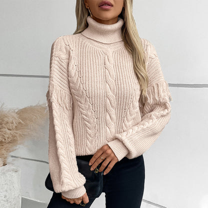 Tassel Flower Lapel Sweater