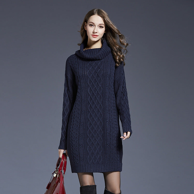 Long Turtleneck Sweater Dress