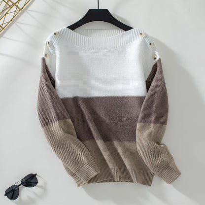 Colorblocked One Button Sweater