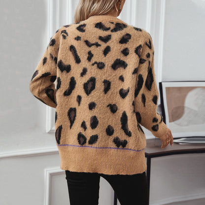 Leopard Jacquard Wool Sweater