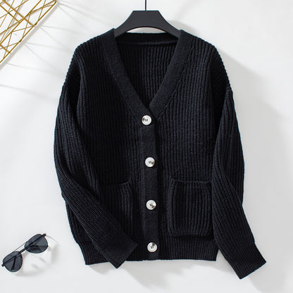 Loose V-Neck Knit Sweater