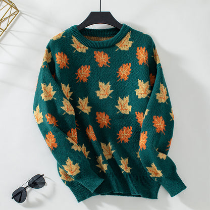 Maple Leaf Jacquard Sweater