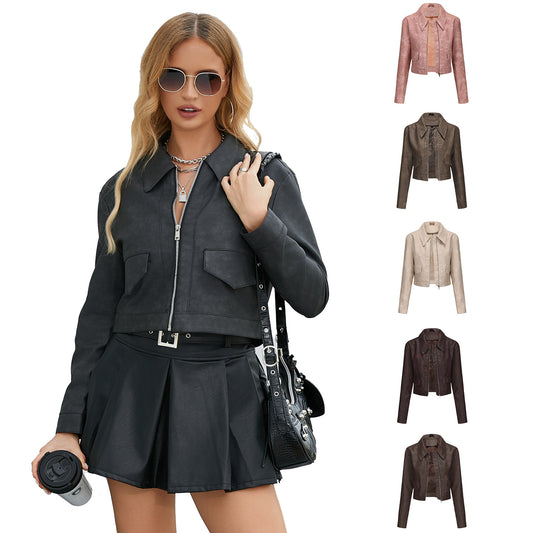 Casual Short Leather Jacket