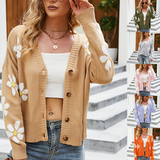 College Floral Cardigan