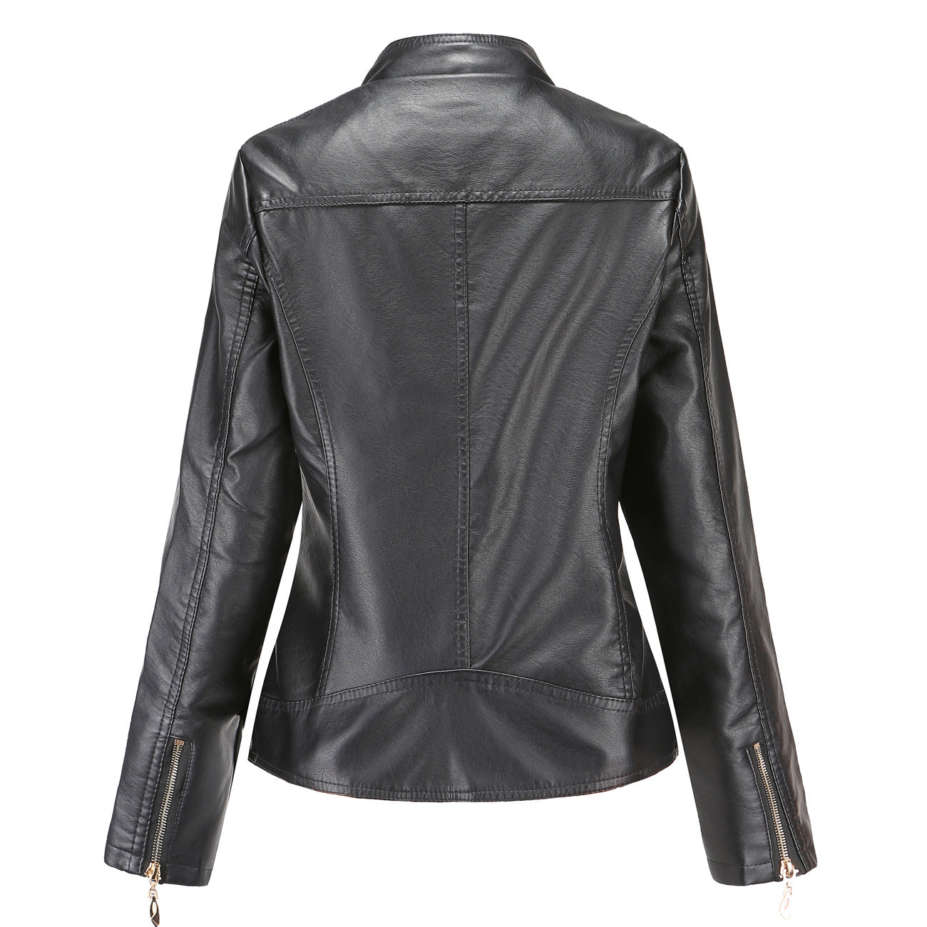 Standing Collar PU Leather Jacket