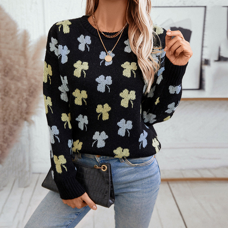 Floral Jacquard Sweater