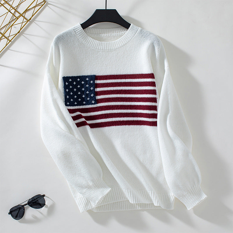 American Flag Crew Sweater