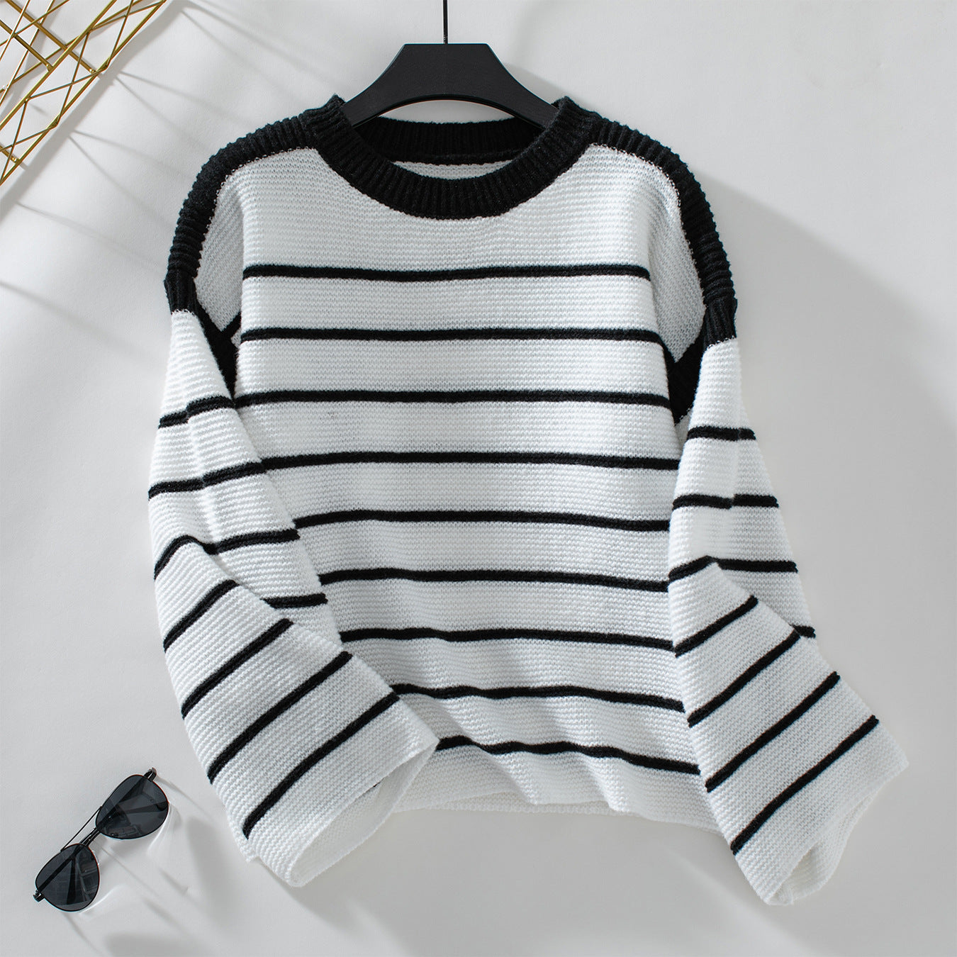 Round Neck Striped Sweater