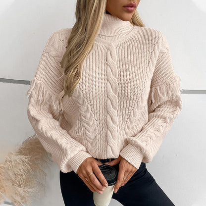 Tassel Flower Lapel Sweater