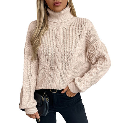 Tassel Flower Lapel Sweater