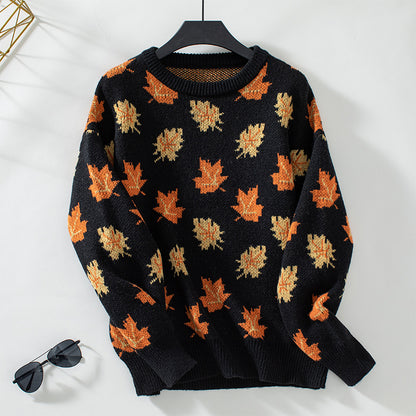 Maple Leaf Jacquard Sweater