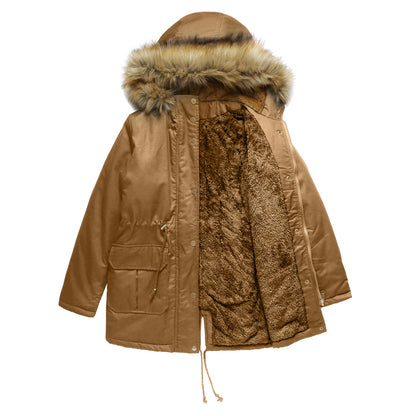 Padded Hooded Fur Collar Jacket