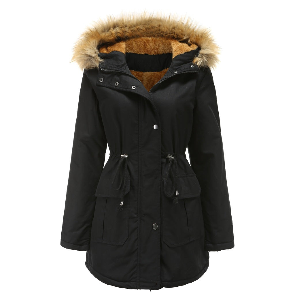 Padded Hooded Fur Collar Jacket