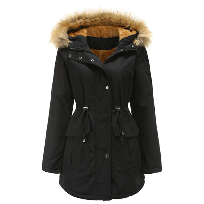 Padded Hooded Fur Collar Jacket