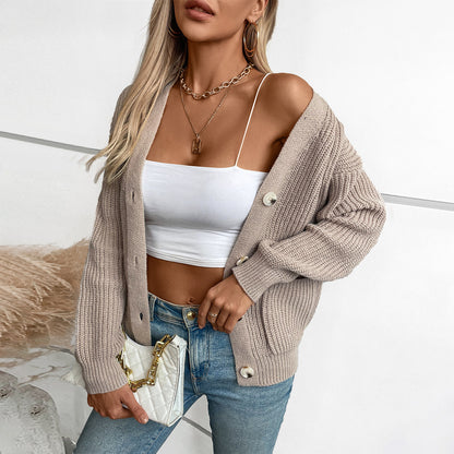 Loose V-Neck Knit Sweater