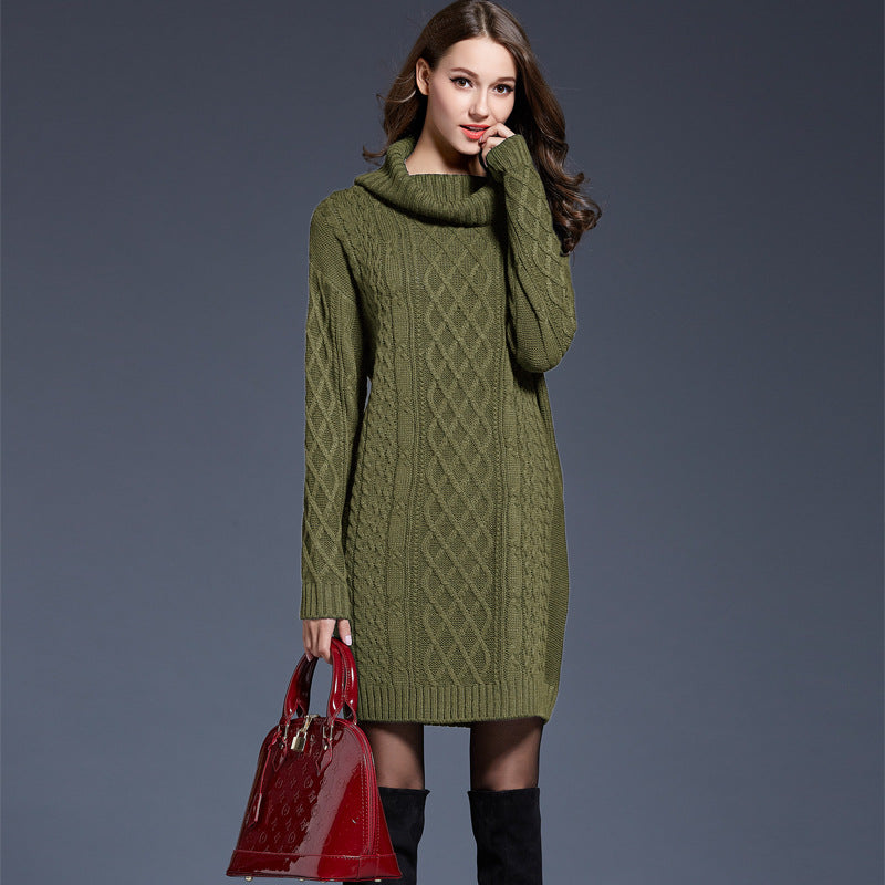 Long Turtleneck Sweater Dress