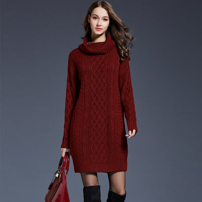 Long Turtleneck Sweater Dress