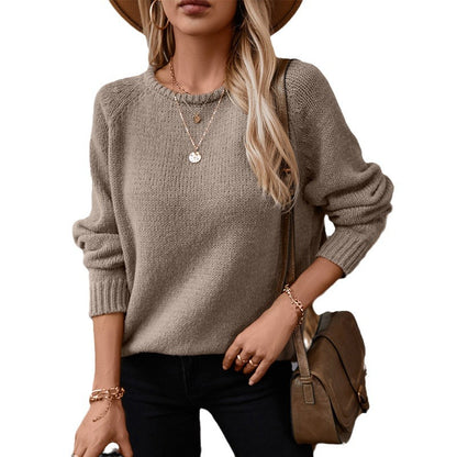 Solid Rolled Trim Sweater