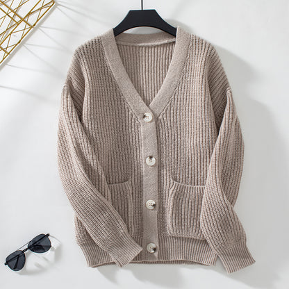 Loose V-Neck Knit Sweater