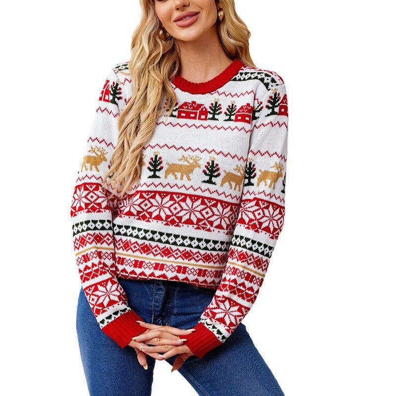 Moose Pattern Christmas Sweater