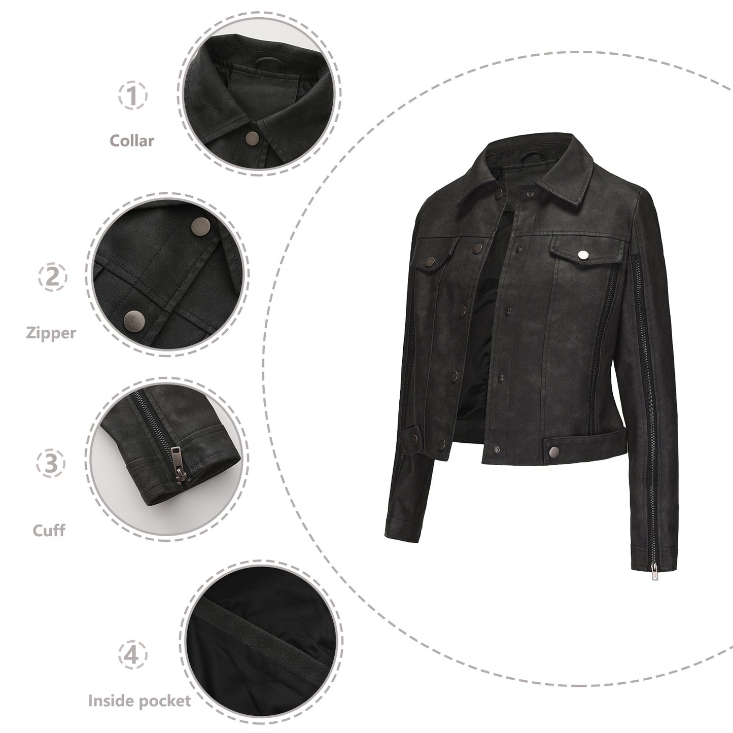 Multi-Zipper Biker Jacket