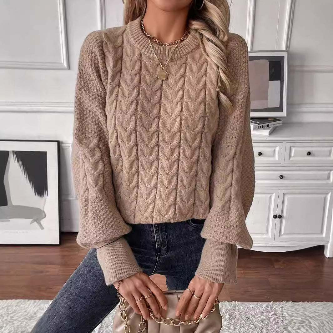 Round Neck Twist Sweater