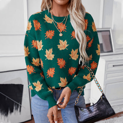 Maple Leaf Jacquard Sweater