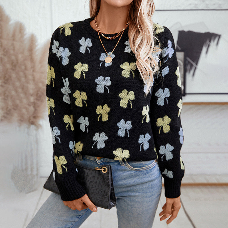 Floral Jacquard Sweater