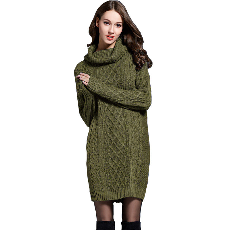 Long Turtleneck Sweater Dress