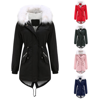 Mid-Length Fur Collar Jacket