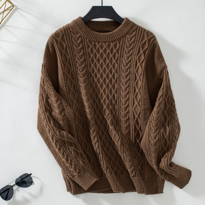 Twist Front Solid Knit Sweater