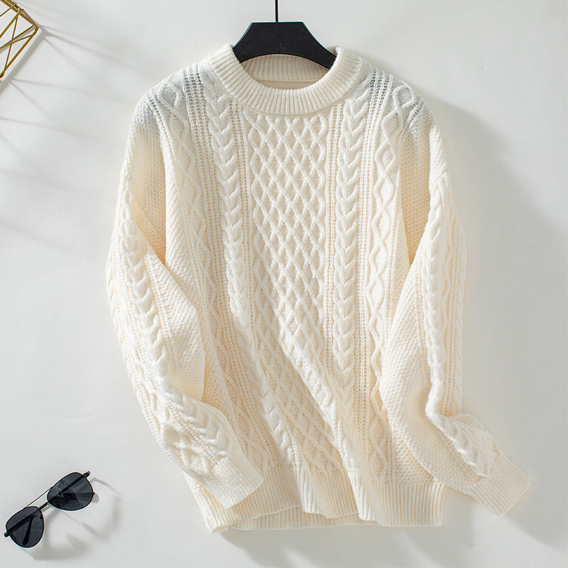 Twist Front Solid Knit Sweater