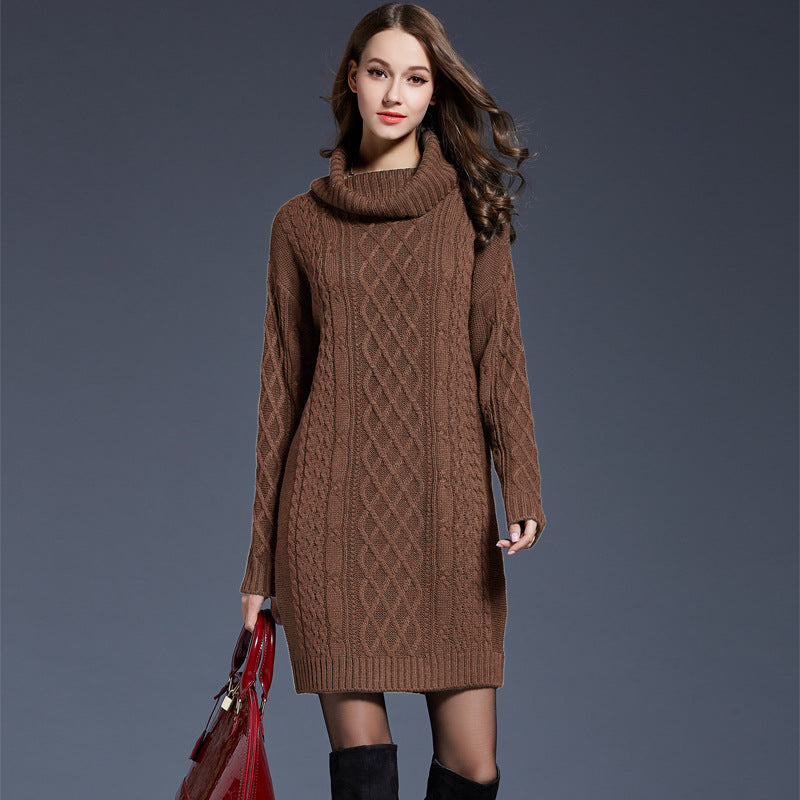 Long Turtleneck Sweater Dress