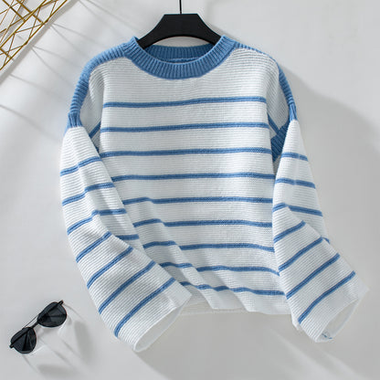 Round Neck Striped Sweater