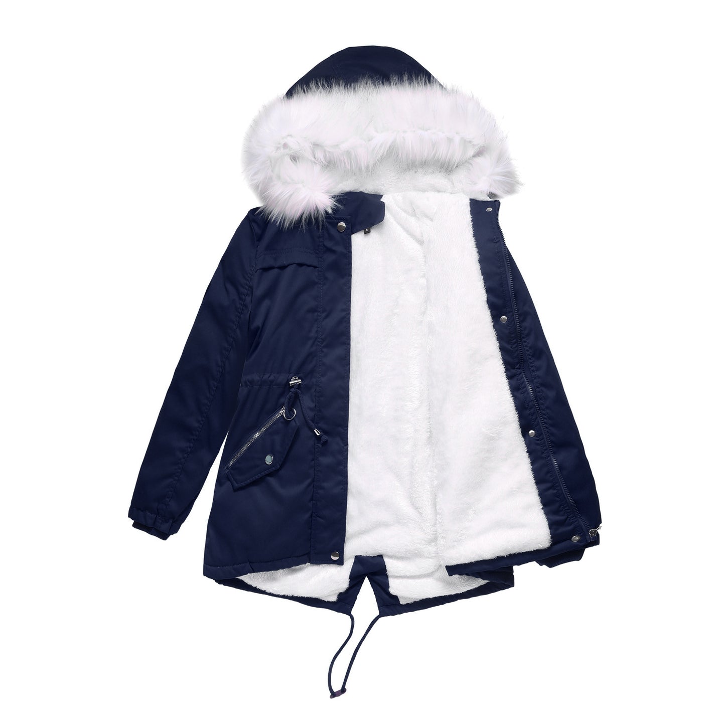 Mid-Length Fur Collar Jacket