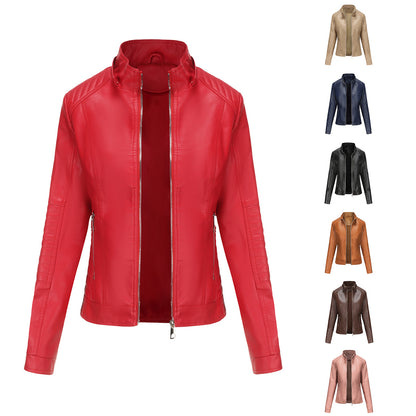 Detachable Hat Windproof Leather Jacket