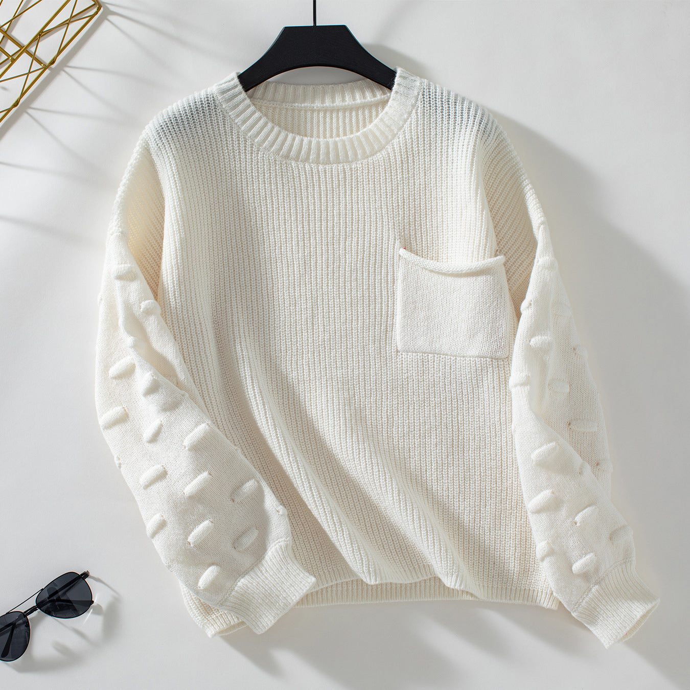 Solid Pocket Knit Sweater