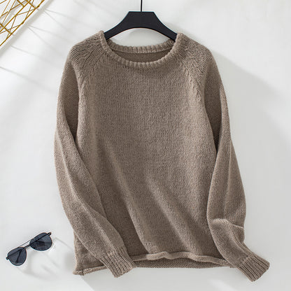 Solid Rolled Trim Sweater