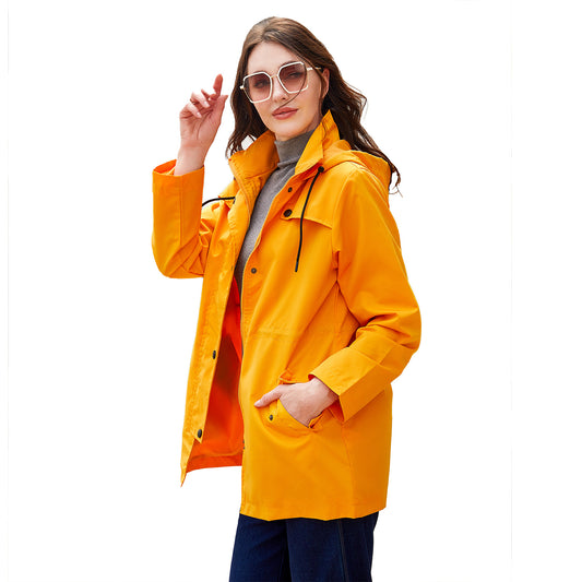 Mid-Length Hooded Windbreaker