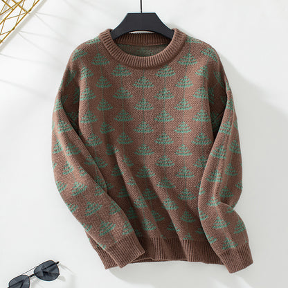 Jacquard Round Neck Sweater