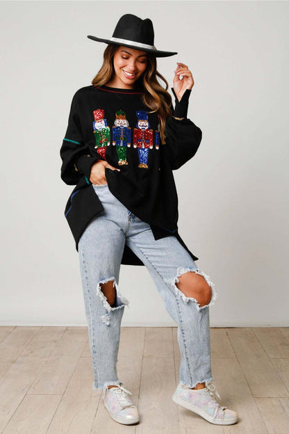 Sequinned Christmas Padded Sweatshirt