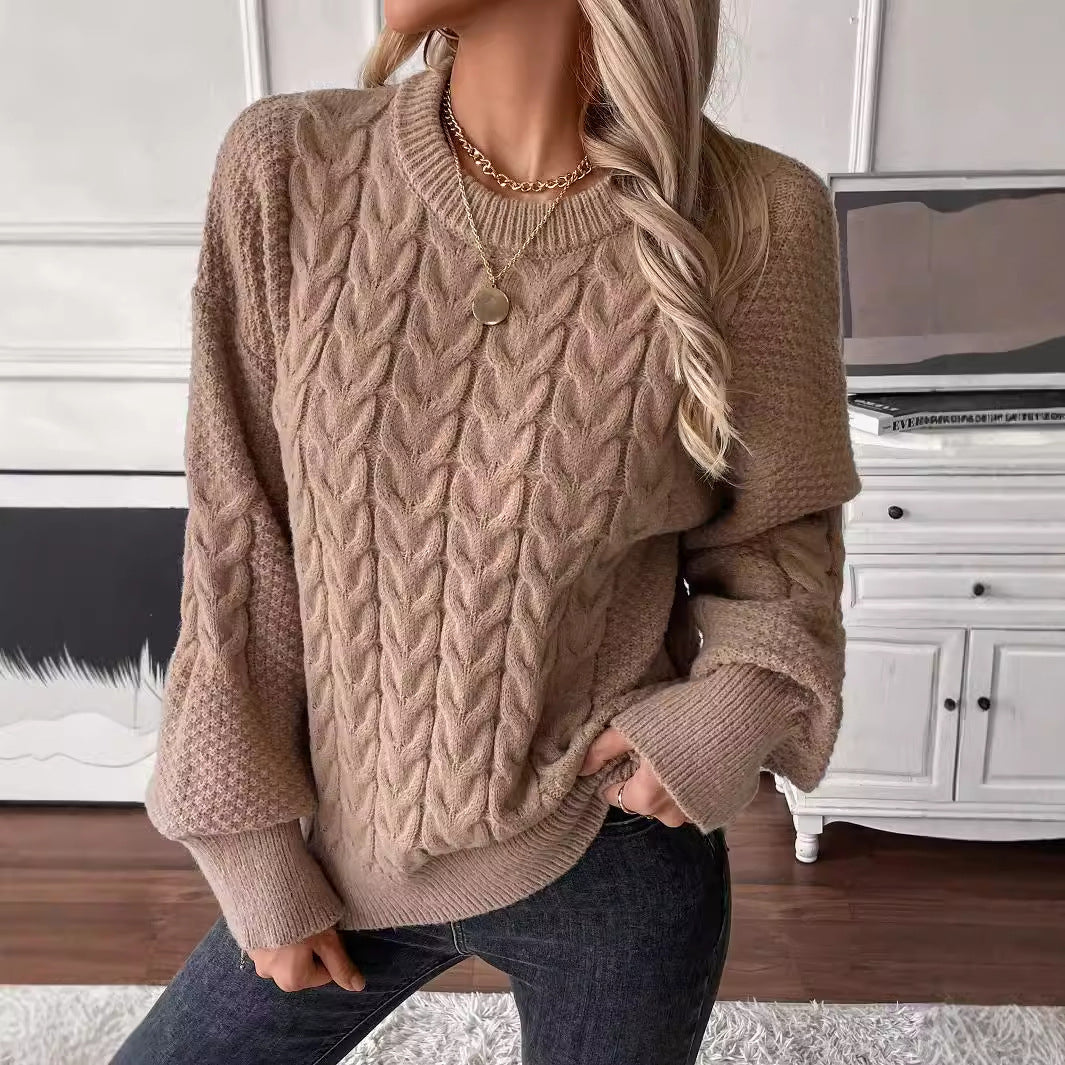 Round Neck Twist Sweater