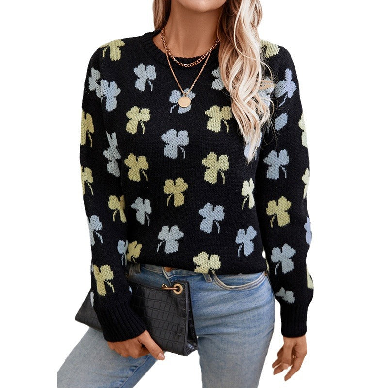 Floral Jacquard Sweater