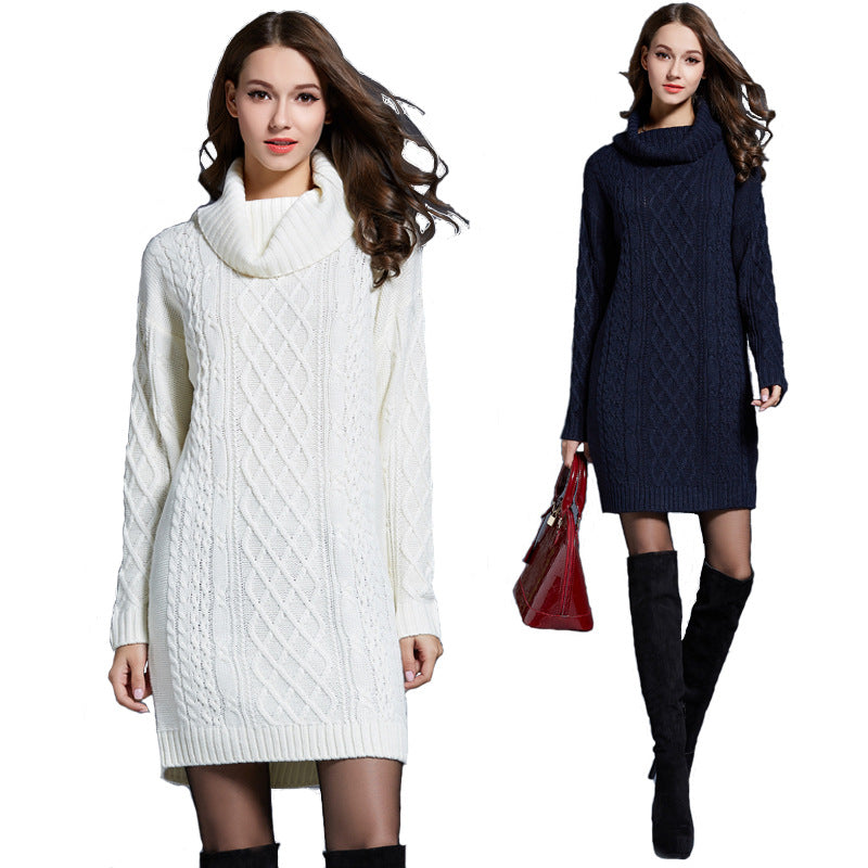 Long Turtleneck Sweater Dress