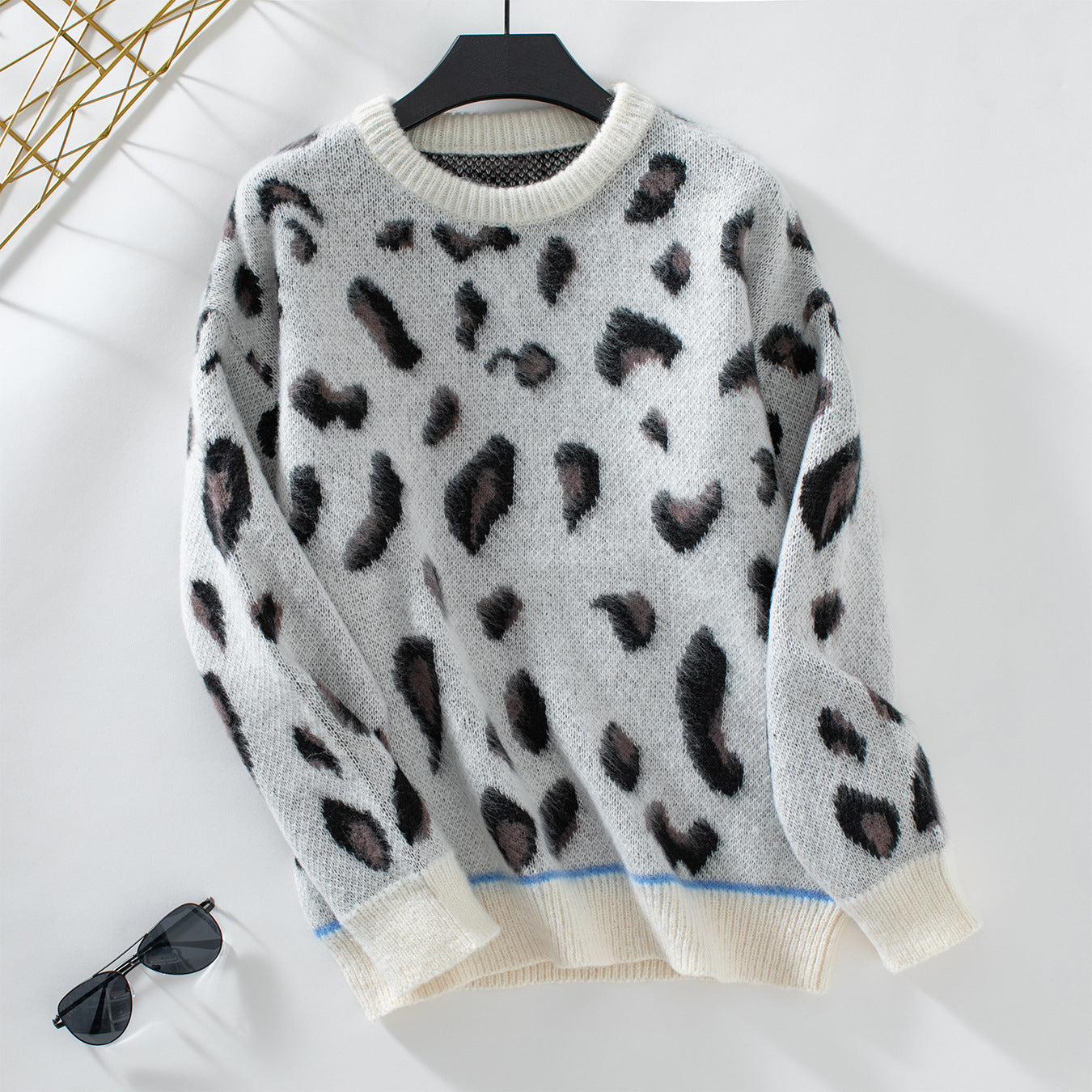 Leopard Jacquard Wool Sweater