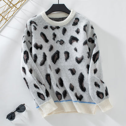 Leopard Jacquard Wool Sweater